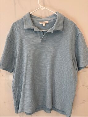 Banana Republic Light Blue Textured Polo